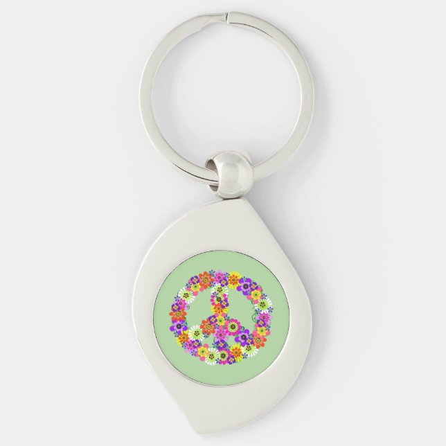 Llavero Signo de paz floral (Anverso)