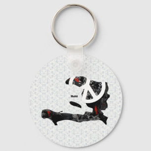 Llavero Signo de paz haitiano de moda con mapa haitiano