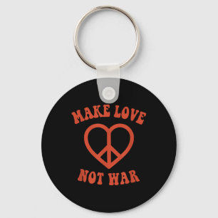 Llavero Signo de paz hippie para el amor no para la guerra
