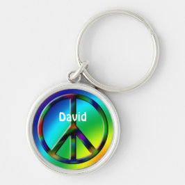 Llavero Signo de paz hippie personalizado