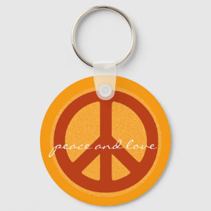 Llavero signo de paz, hippies retro