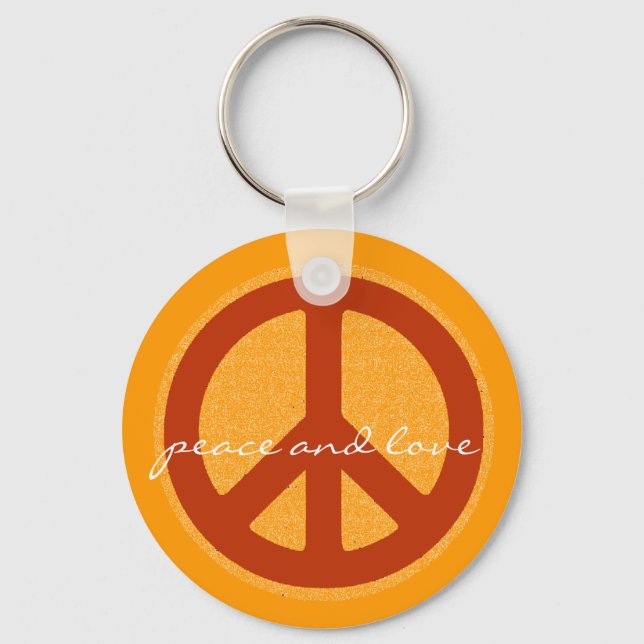 Llavero signo de paz, hippies retro (Anverso)