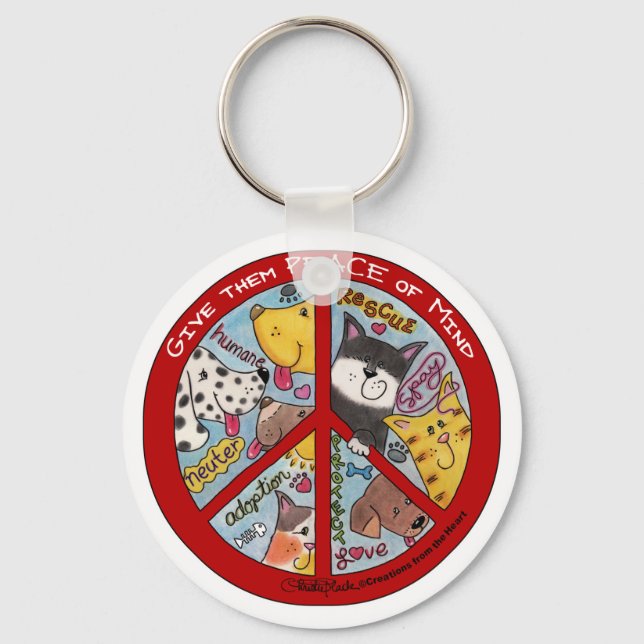 Llavero Signo de paz Protección animal (Anverso)