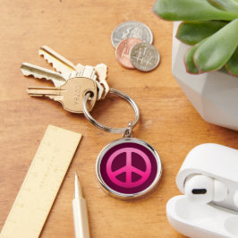 Llavero Signo de paz rosa