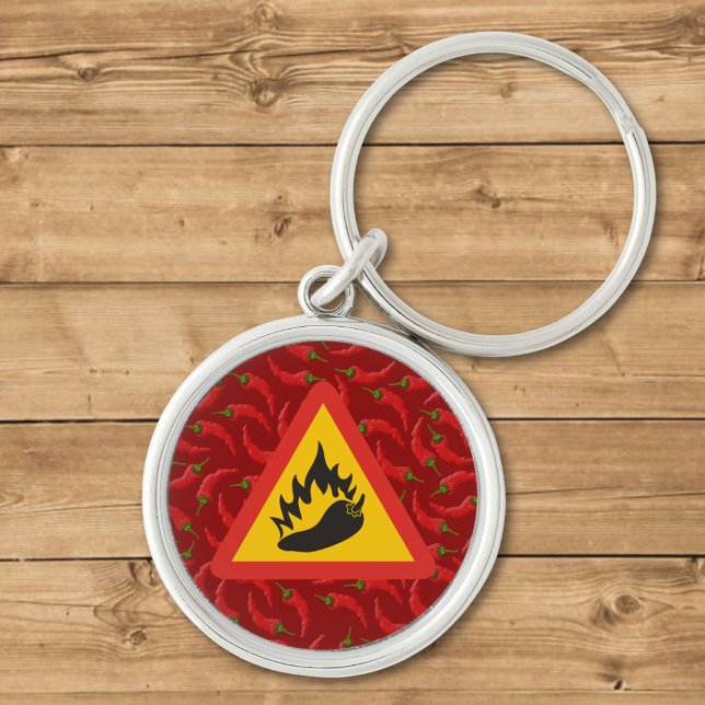 Llavero Signo de peligro de pimienta caliente (Subido por el creador)