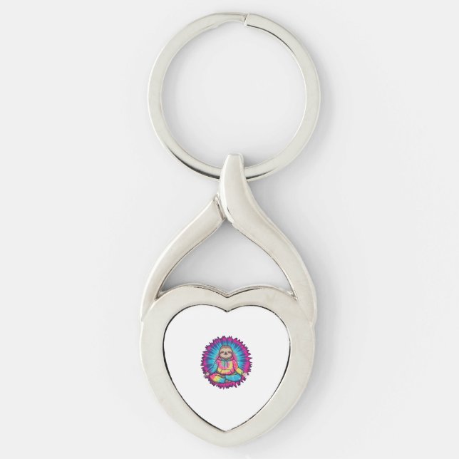 Llavero Signo Hippie Sloth Peace Tie-Dy (Anverso)