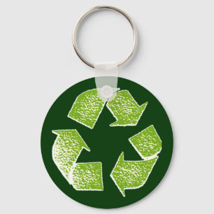 Llavero signo verde de reciclaje