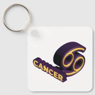 Llavero Signo zodiacal Cáncer y diseño de texto