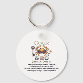 Llavero Signo zodiacal de Cáncer con cita poética