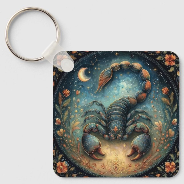 Llavero Signo zodiacal de Escorpio Cumpleaños Celestial (Anverso)