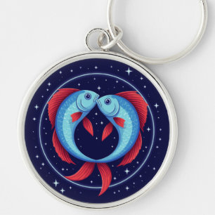 Llavero Signo zodiacal de Piscis en un estilo artístico có