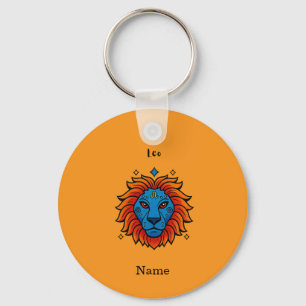 Llavero Signo Zodiacal Leo Arte Pop - Ilustración Retro de