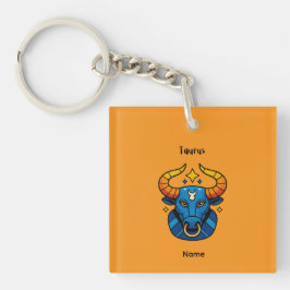 Llavero Signo Zodiacal Tauro - Bala Celestial Dorada Minim