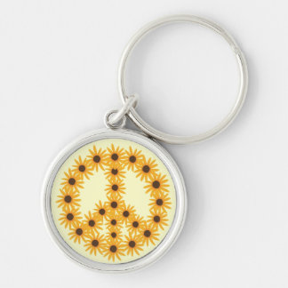 Llavero Signos de señalización de la paz de los girasoles