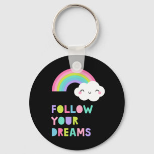 Llavero Sigue tus sueños una nube arcoiris suave