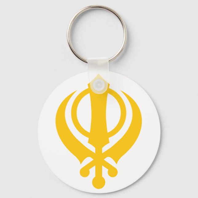 Llavero Sikh Khanda Gold (Anverso)