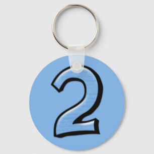 Llavero Silencio Números 2 Keychain azul