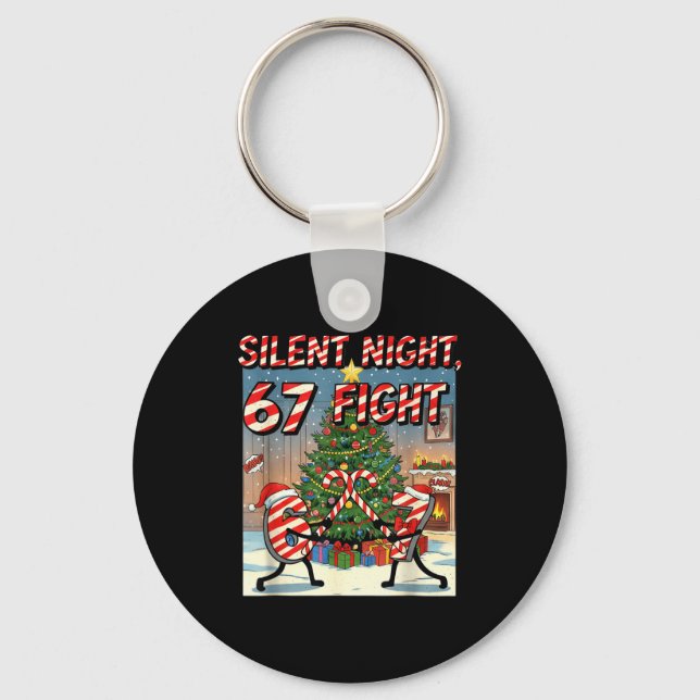 Llavero Silent Night 67 Fight Christmas Cartoon Tee  (Anverso)