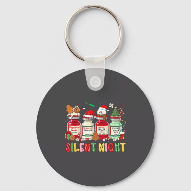 Llavero Silent Night Funny Nurse Christmas Design  (Anverso)