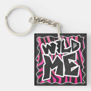 Llavero Silhouette Black and Hot Pink Zebra