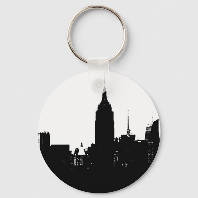 Llavero Silhouette Black White New York (Anverso)