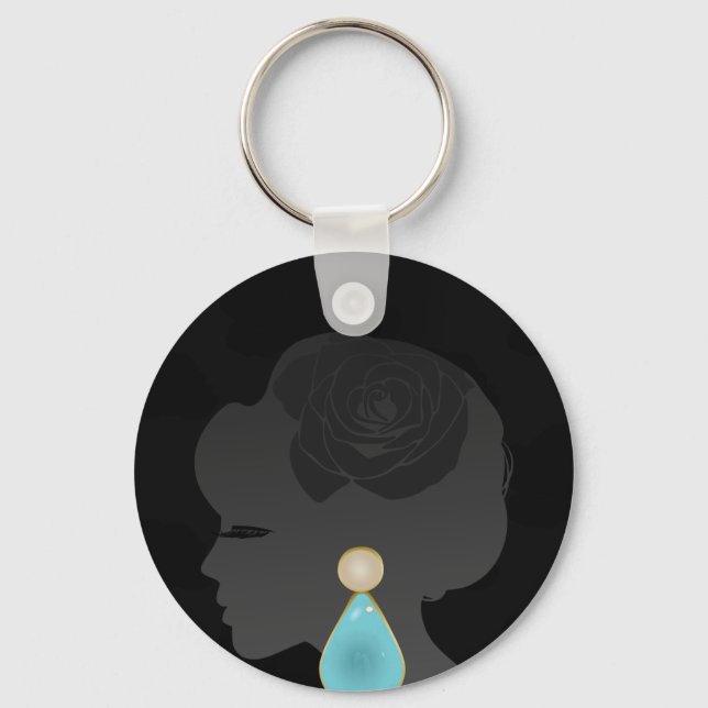 Llavero Silhouette Black Woman Dark Glamour (Anverso)