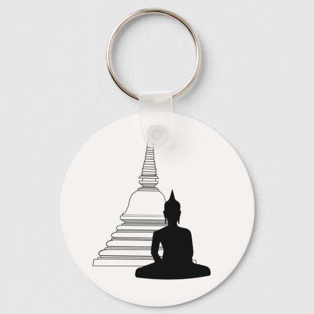 Llavero Silhouette Buda con Stupa (Anverso)