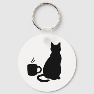 Llavero Silhouette Catful Coffee Art DesignK