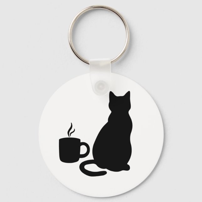 Llavero Silhouette Catful Coffee Art DesignK (Anverso)