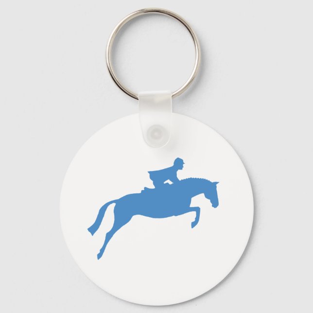 Llavero Silhouette de caballo de jumper (azul) (Anverso)