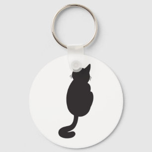 Llavero Silhouette de gato negro minimalista