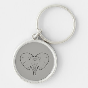 Llavero Silhouette facial elefante