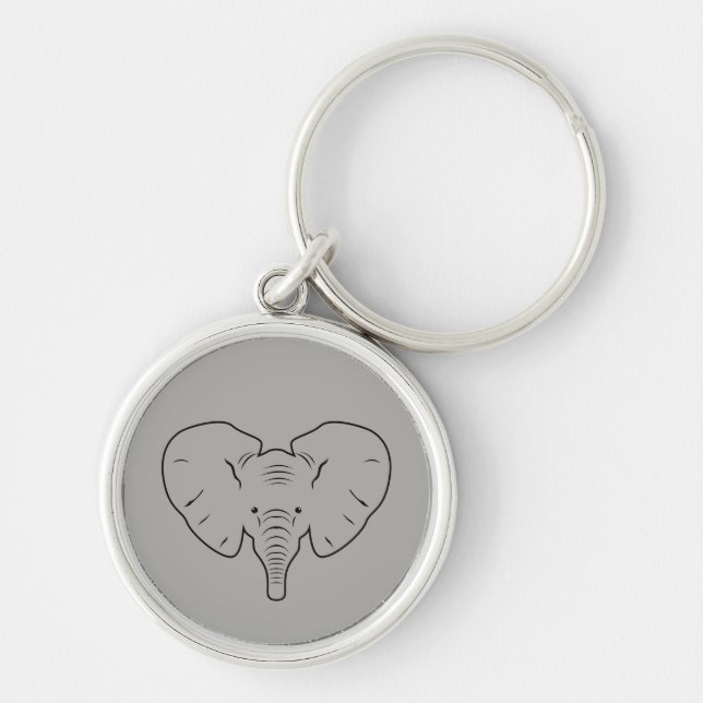 Llavero Silhouette facial elefante (Frente)