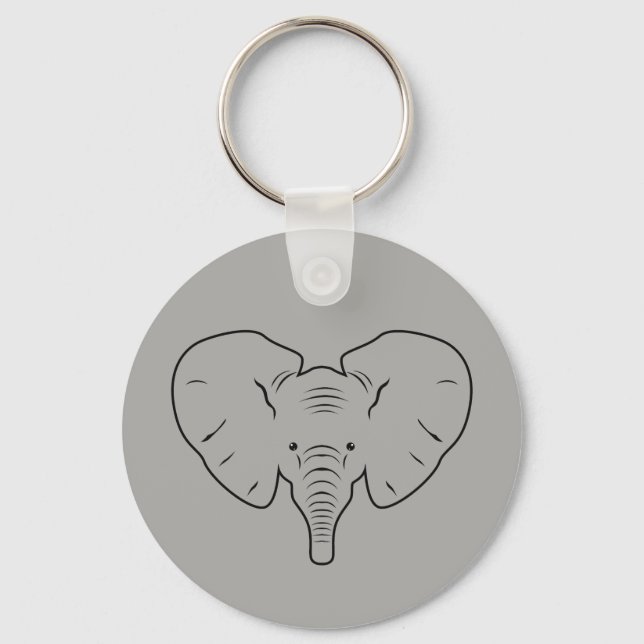 Llavero Silhouette facial elefante (Anverso)