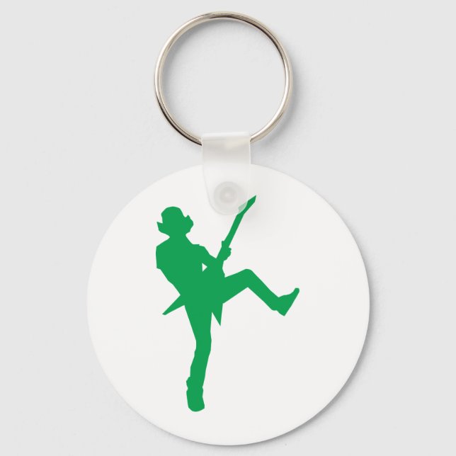 Llavero Silhouette, jugador de guitarra verde (Anverso)