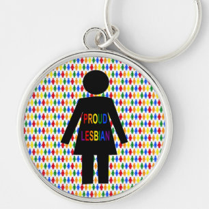 Llavero Silhouette lesbiana LGBTQ y damas de arco iris