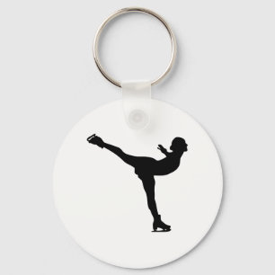 Llavero Silhouette, mujer de patinaje sobre hielo