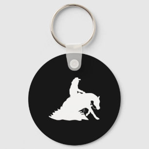 Llavero Silhouette Reining Hors Show Rider Cowboy Horseba
