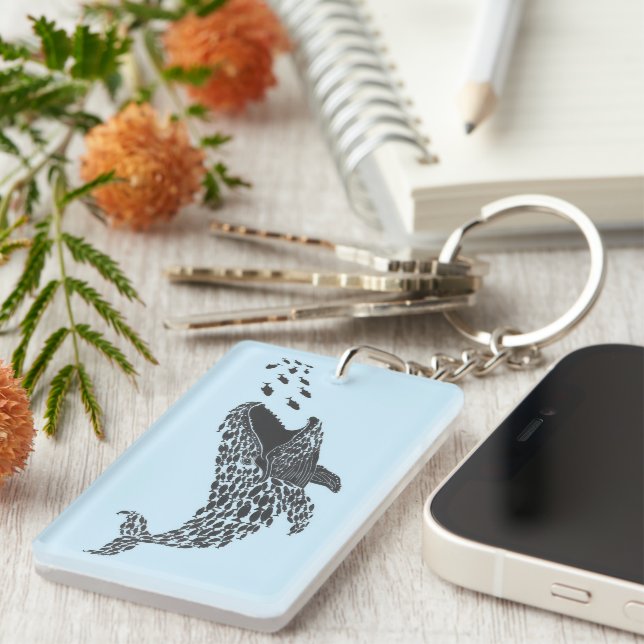 Llavero Silhouette Whale (Frente Derecha)