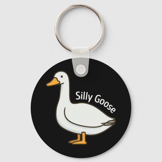 Llavero Silly Goose Funny Cartoon Goose (Anverso)