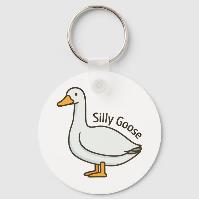 Llavero Silly Goose Funny Cartoon Goose (Anverso)