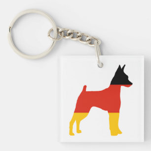 Llavero silo de bandera alemana de pinscher en miniatura.p