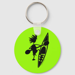 Llavero Silueta alegre de la canoa del kajak