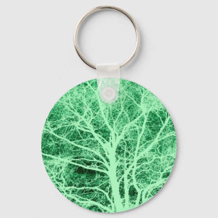 Llavero Silueta de árbol verde