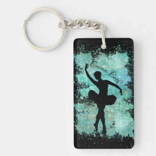 Llavero Silueta de bailarina de ballet en azul