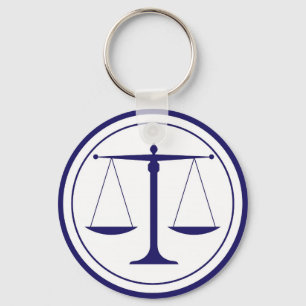 Llavero Silueta de balanza de justicia azul