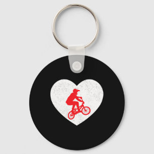 Llavero Silueta de bicicleta Bmx de ciclista Forma de cora