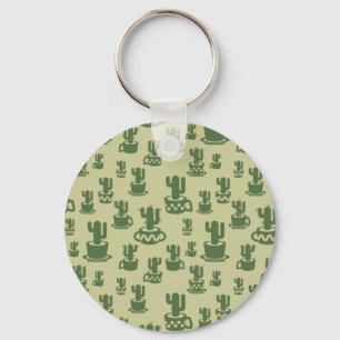 Llavero Silueta de cactus suculenta en tazas y macetas