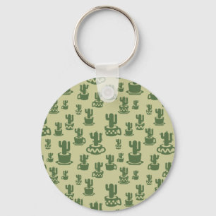 Llavero Silueta de cactus suculenta en tazas y macetas