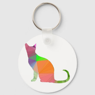 Llavero Silueta de gato Low Poly